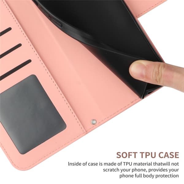 SKALO Embossed Flower Plånboksfodral för iPhone 18 Pro Max - Rosa Rosa