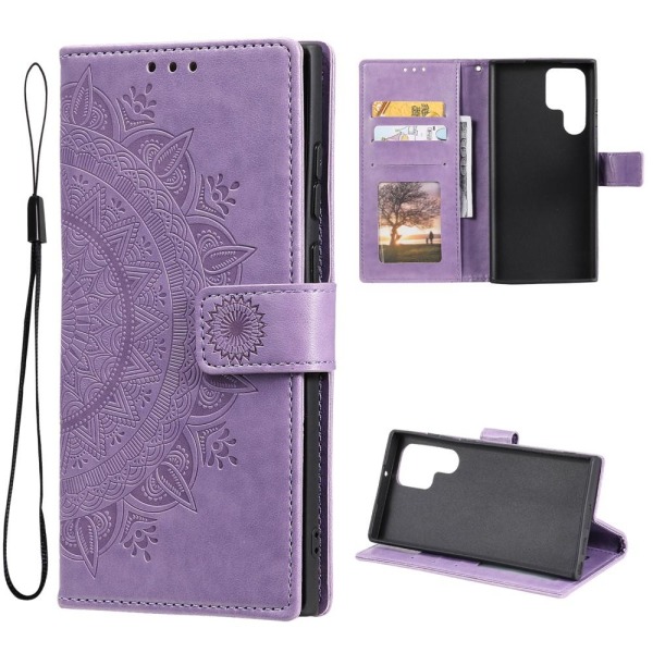 SKALO Samsung S22 Ultra Mandala -lompakkokotelo - violetti Purple