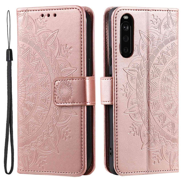 SKALO Sony Xperia 10 V Mandala Flip Cover - Rosa guld Pink gold