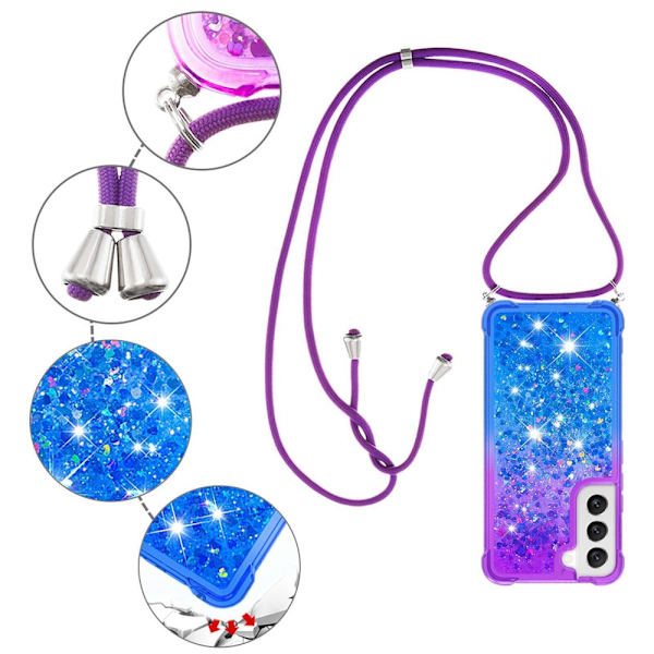 SKALO Samsung S23 Kvicksand Glitter Mobile Collar - Lilla-Blå Multicolor