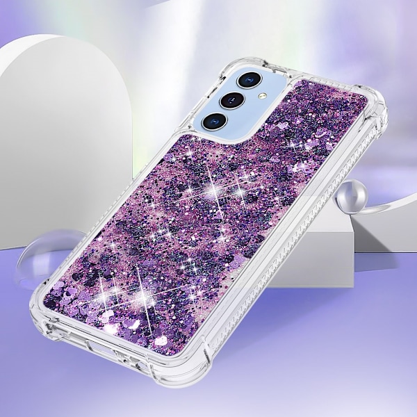 SKALO Samsung A16 Kvicksand Glitter Hjärtan TPU-skal - Lila Lila