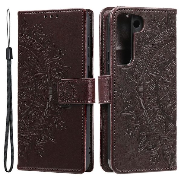 SKALO Samsung S22 Mandala Plånboksfodral - Mörkbrun Mörkbrun
