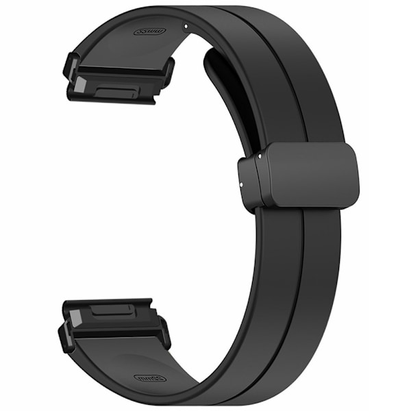 SKALO Silikonearmbånd metallspænde Garmin Fenix 7/7 Pro 47mm - Vælg farve Black