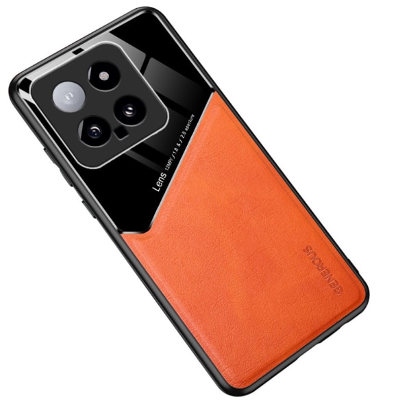 SKALO Xiaomi 14 5G The-V PU-Läder Hybrid Skal - Orange Orange