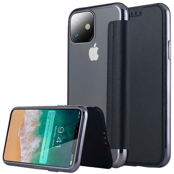 SKALO iPhone 11 Pro Flip Cover TPU Ultratyndt - Vælg farve Black