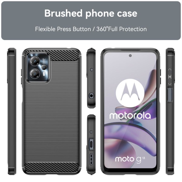 SKALO Motorola Moto G23 4G Armor Carbon Stöttåligt TPU-skal - Fl Svart