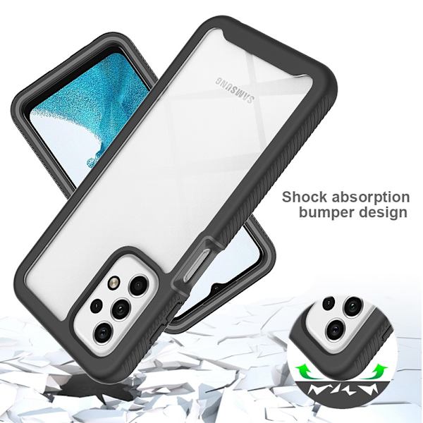 SKALO Samsung A23 5G Stødsikker Clear Hybrid Cover - Sort Black
