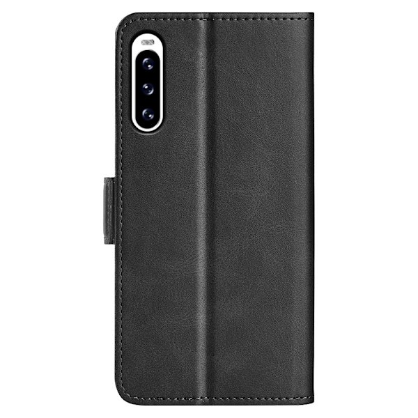 SKALO Sony Xperia 10 V Premium Wallet Lompakkokotelo - Musta Black