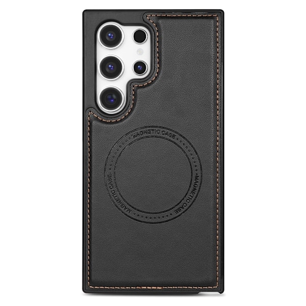 SKALO Samsung S25 Ultra PU-läder Avtagbar Plånbok Skal - Svart Svart