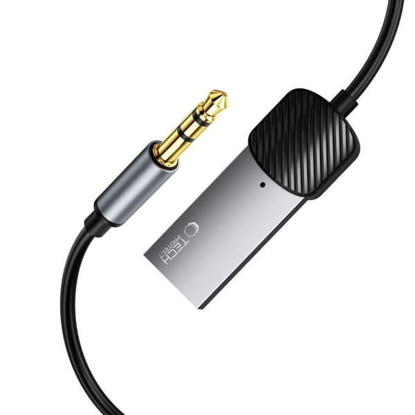 Tech-Protect Ultraboost Bluetooth AUX-adapterkabel 3.5mm 1m - Grå Grey
