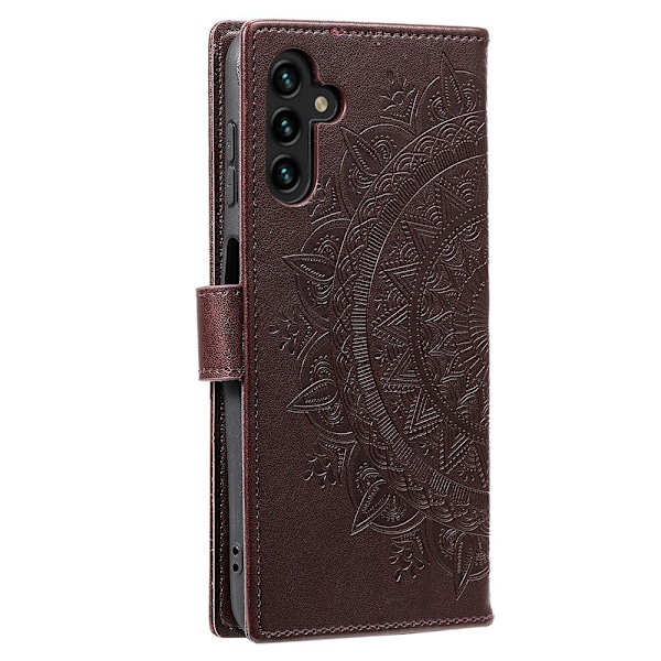 SKALO Samsung A54 5G Mandala lompakkokotelo - Ruskea Brown