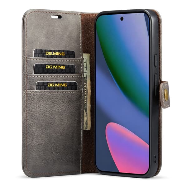 DG MING 2-i-1 Magnet Plånboksfodral för Google Pixel 11 Pro XL - Grå grå