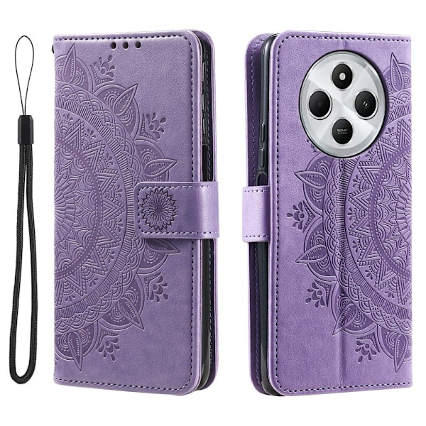 SKALO Xiaomi Redmi 14C Mandala lompakkokotelo - Violetti Purple