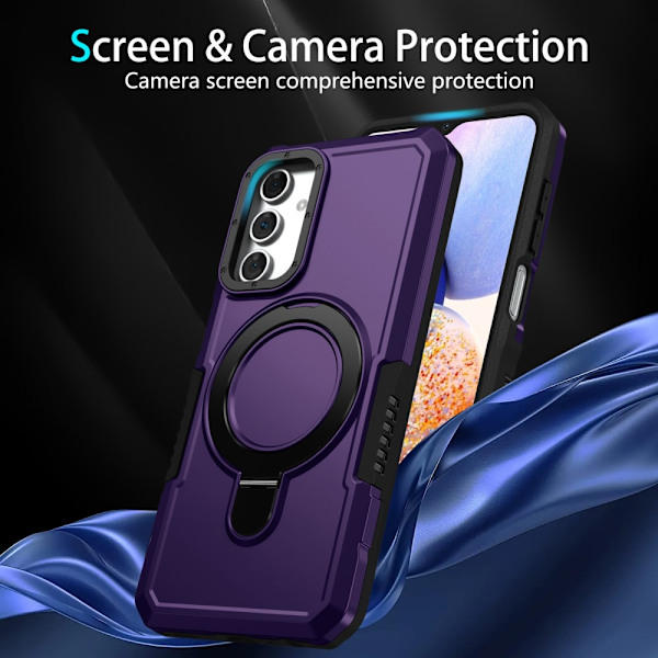 SKALO Samsung A15 4G Armor Hybridi metallirengas kuori - Tumman violetti Dark purple