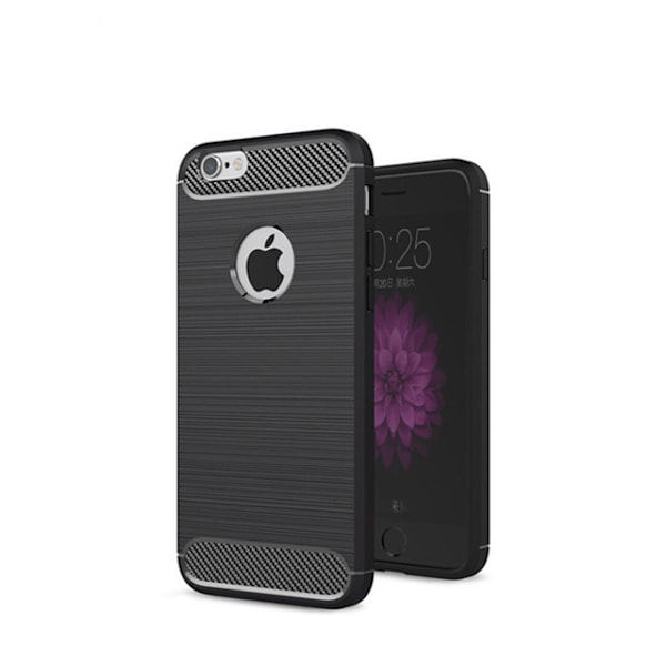 SKALO iPhone 6/6S Armor Carbon Stødsikker TPU-cover - Vælg farve Black