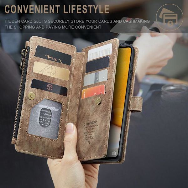 CaseMe Samsung A13 4G CaseMe Big Wallet Pungetui - Brun Brown