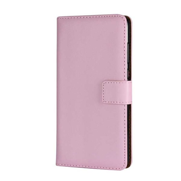 SKALO Samsung A20e Flip Cover m. Pung i Ægte Læder - Vælg farve Light pink