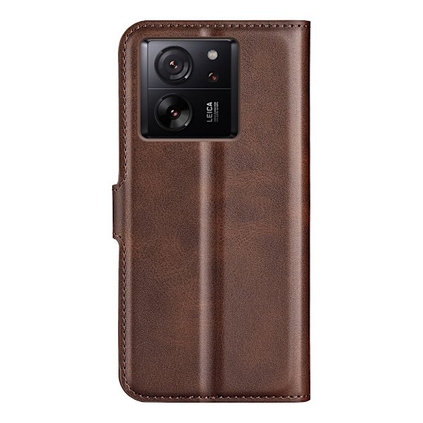 SKALO Xiaomi 13T/13T Pro Premium Wallet Flip Cover - Brun Brown