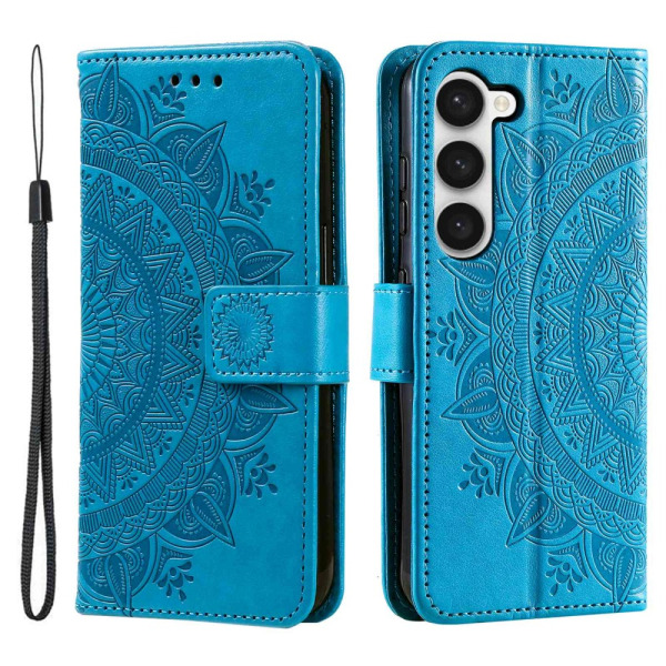 SKALO Samsung S23 Mandala Plånboksfodral - Blå Blå