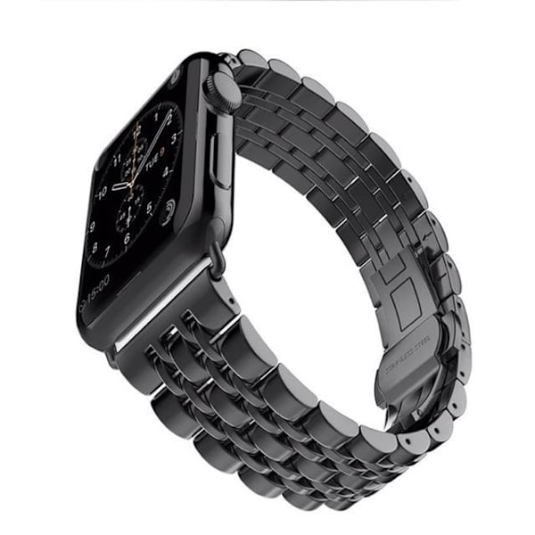 SKALO Metalarmbånd med 5 led Apple Watch Series 4-6 44mm - Vælg farve Black