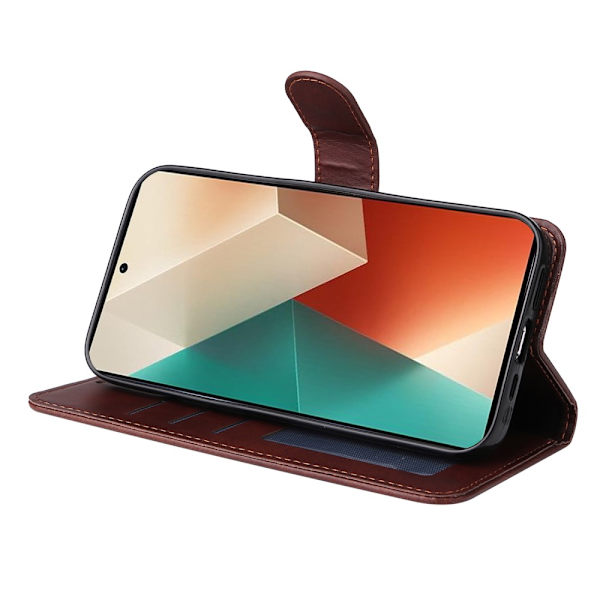 SKALO Xiaomi Redmi Note 13 5G PU-Läder Plånboksfodral - Fler färger Brun
