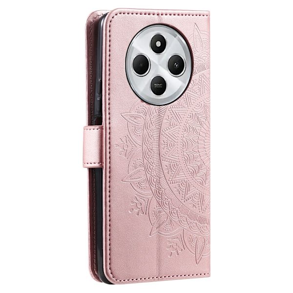 SKALO Xiaomi Redmi 14C Mandala Plånboksfodral - Roséguld Rosa guld