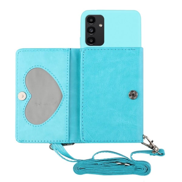 SKALO Samsung A14 4G/5G TPU-Suojakuori with Heart Wallet - Turko Turquoise