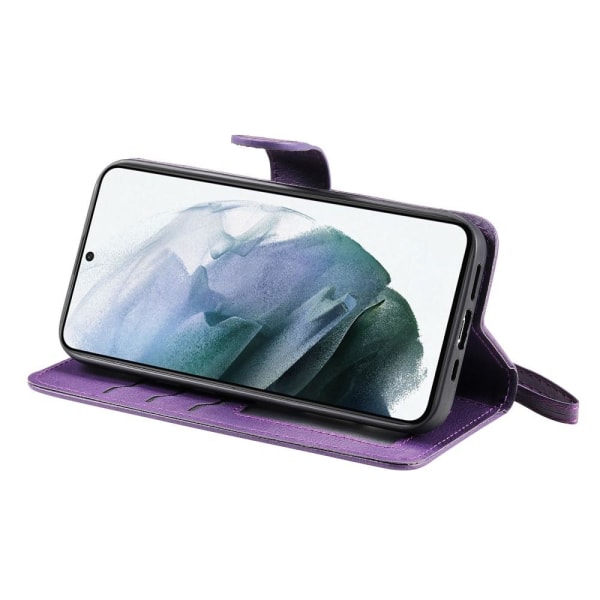 SKALO Samsung S22 Magnetisk cover/pung "2 i 1" - Lilla Purple
