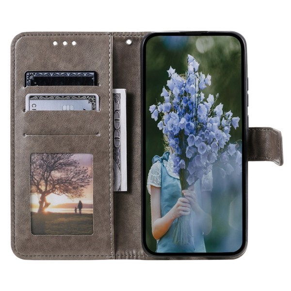 SKALO Sony Xperia 5 V Mandala lompakkokotelo - Harmaa Grey