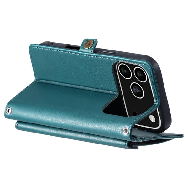 SKALO PU-Läder Envelope Plånboksfodral för iPhone 18 Pro - Grön Grön