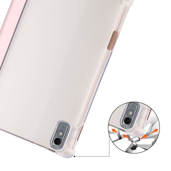 SKALO Lenovo Tab P11 Gen 2 Trifold Suojakotelo läpinäkyvällä taustapaperilla - Pinkki Pink