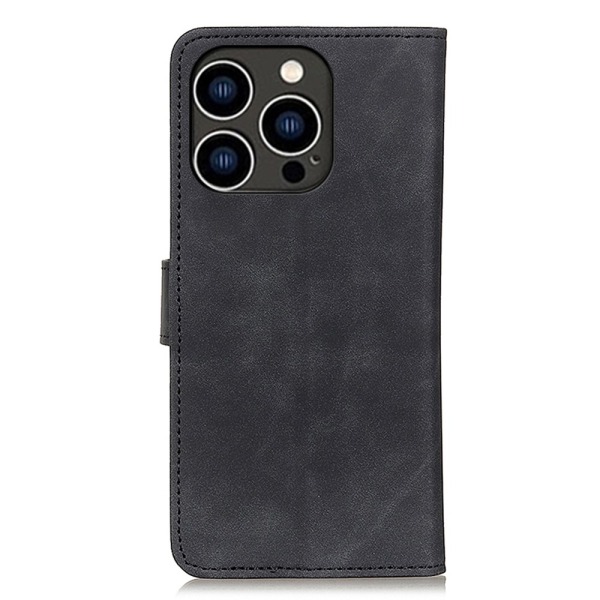SKALO iPhone 15 Pro KHAZNEH Pungetui i PU-læder - Sort Black