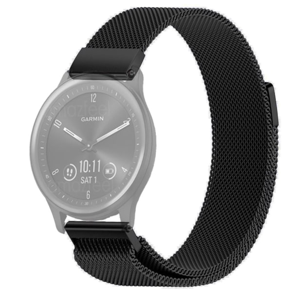 SKALO Milanese Loop til Garmin Vivomove Sport/Style/Luxe - Vælg farve Black