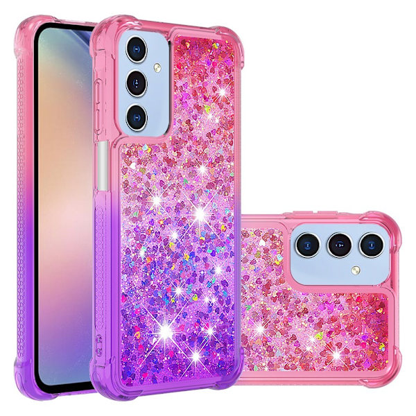 SKALO Samsung A16 Kvicksand Glitter Hjärtan TPU-skal - Rosa-Lila multifärg