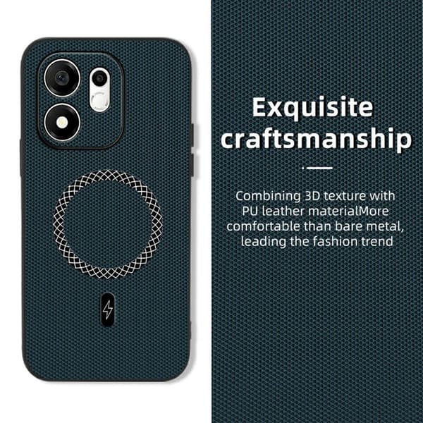 SKALO Triangle Texture PU-Læder Cover til Honor 600 Smart - Sort Black