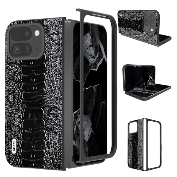 ABEEL Google Pixel 9 Pro Fold Crocodile Suojakuori - Musta Black