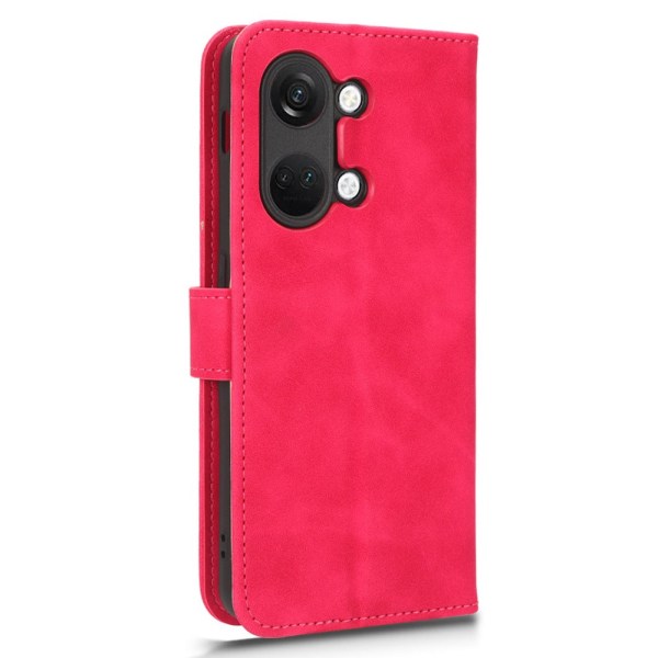 SKALO OnePlus Nord 3 5G / Ace 2V Matt PU-Läder Plånboksfodral - Cerise