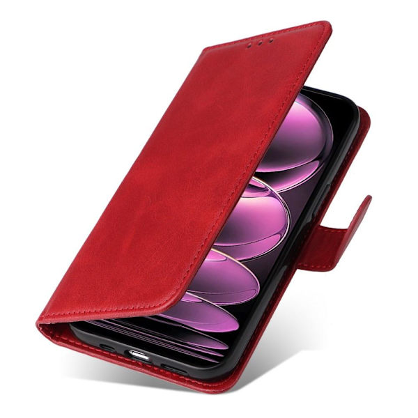 SKALO Xiaomi Redmi Note 12 Pro 5G Lompakkokotelo PU-nahkaa - Punainen Red