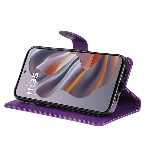 SKALO Motorola Edge 50 Neo 5G PU-Läder Plånboksfodral - Fler färger Lila