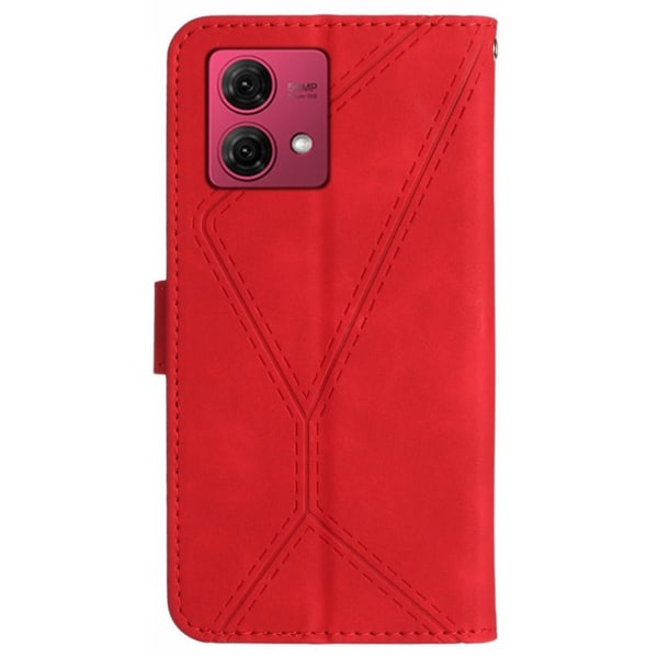 SKALO Motorola Edge 40 Neo 5G Embossed Plånboksfodral i PU-Läder Röd