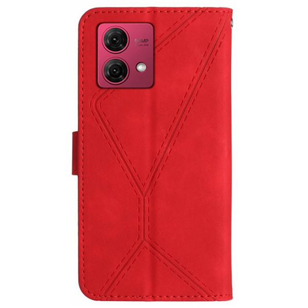 SKALO Motorola Edge 40 Neo 5G PU læderpung med prægning - Rød Red