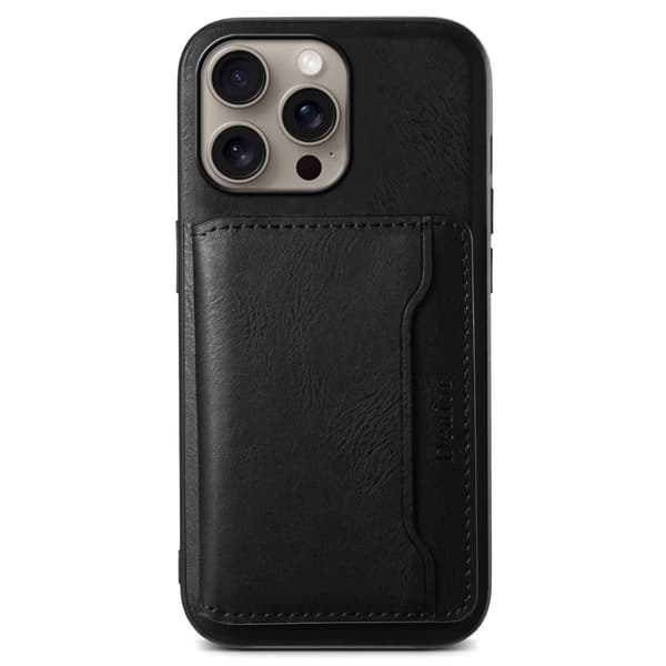 DENIOR iPhone 16 Pro D12 Kuori+Lompakko - Musta Black