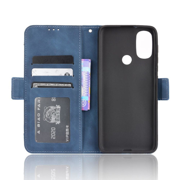 SKALO Moto E20/E30/E40 6-FACK Plånboksfodral - Blå Blue
