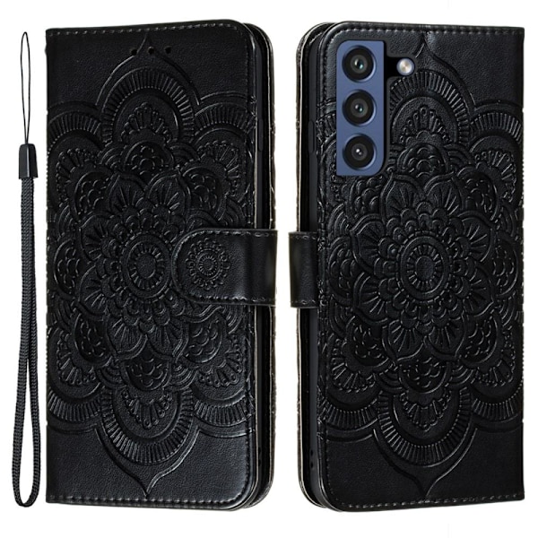 SKALO Samsung S21 FE Mandala Plånboksfodral - Svart Black