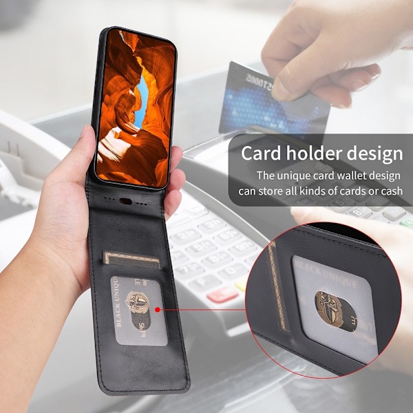 SKALO iPhone 16e Vertical PU-Läder Skal - Svart Svart