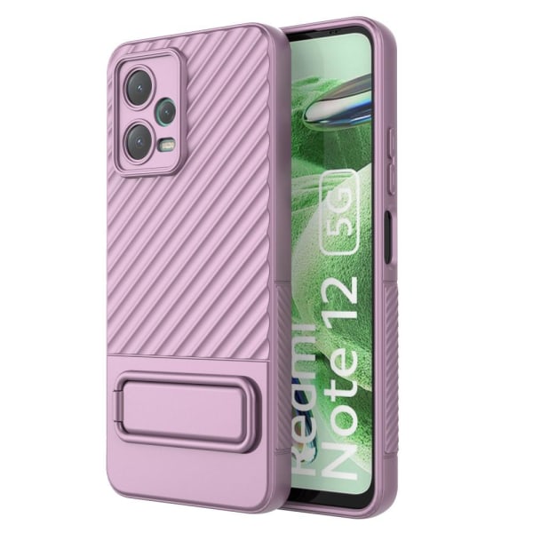 SKALO Xiaomi Redmi Note 12 5G Twill 2.0 TPU skal med ställ - Lila Lila