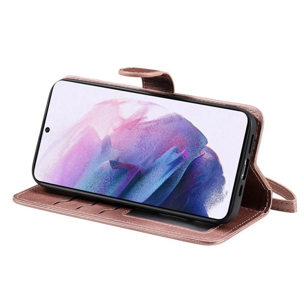 SKALO Samsung S22+ Magnetisk cover/tegnebog "2 i 1" - Rosa guld Pink gold