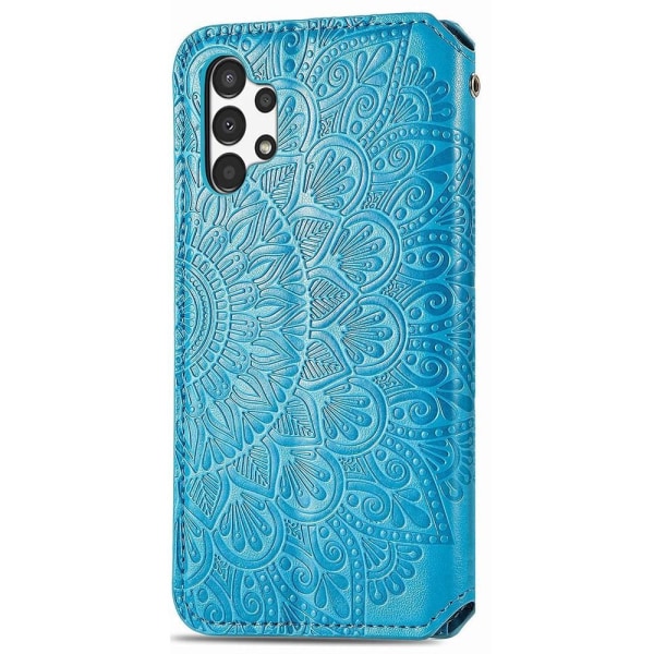 SKALO Samsung A13 4G Mandala Slim Plånboksfodral - Blå Blå