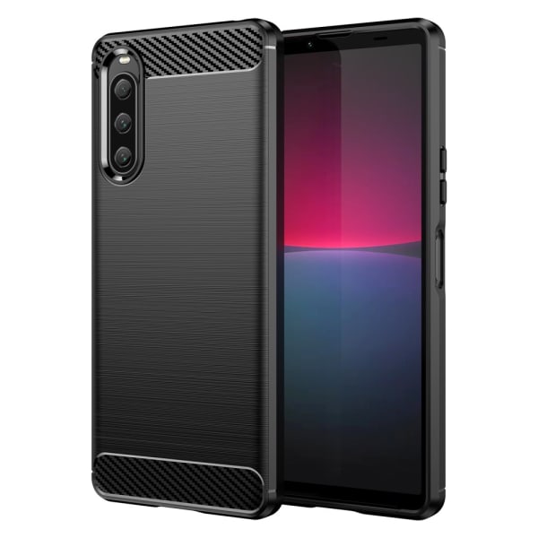 SKALO Sony Xperia 10 V Armor Carbon Stöttåligt TPU-skal - Fler f Svart