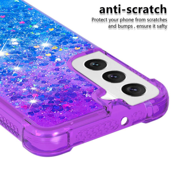 SKALO Samsung S23 Juoksuhiekka Glitter Sydämet TPU kuori - Viole Multicolor